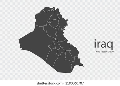 iraq map vector, isolated on transparent background.