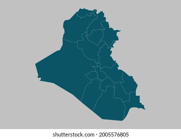 Irak-Karte, Vektorgrafik einzeln auf grauem Hintergrund