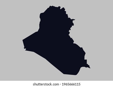 Iraq map vector,Not isolated blue color on gray background