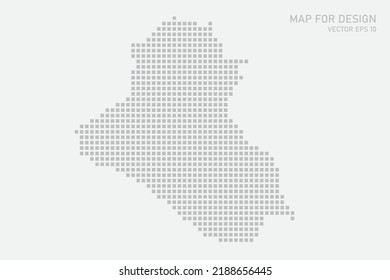 Iraq Map - World map International vector template with grey pixel, grid, grunge, halftone style isolated on white background for education, infographic, design - Vector illustration eps 10