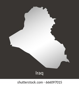 Iraq map,border with chrome,metal shine gradient. Vector illustration