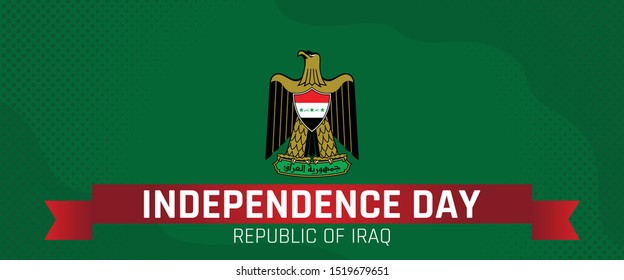 Iraq National Day. Iraq Independence Day. Useful for national holidays poster, shopping template, banner and more. Vector illustration