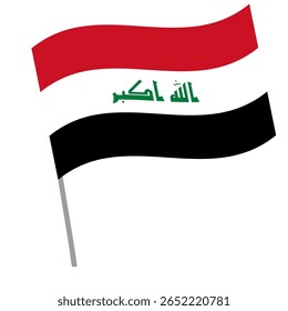 Bandeira nacional do Iraque vibra com mastro