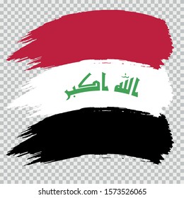 IRAQ national flag slpash brush vector on transparent background