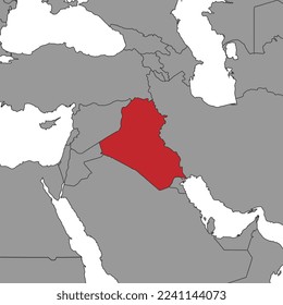 Iraq on world map. Vector illustration.