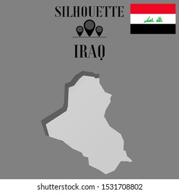Iraq outline world map silhouette vector illustration, creative design background, national country flag, design element, symbols from countries all continents set. 