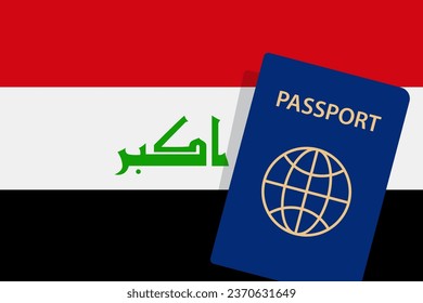 Iraq Passport. Iraq Flag Background. Vector