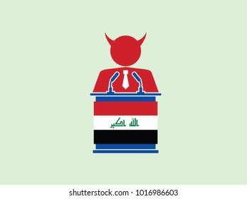 Iraq Podium Evil People Businessman Speech