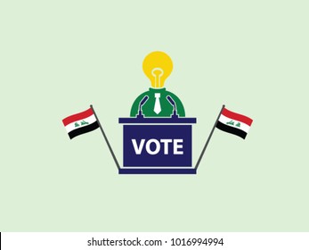 Iraq Podium Lack Of Idea Politician Speech Poll