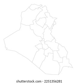 Iraq political map of administrative divisions