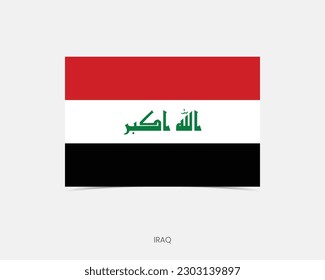 Iraq Rectangle flag icon with shadow.