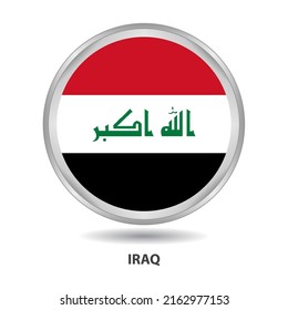 Das runde Flaggendesign des Irak wird als Zeichen, Button, Symbol, Wandmalerei verwendet