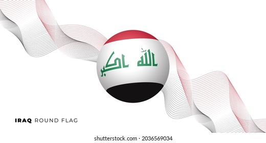Iraq Round Flag vector design. Good template for Iraq Independence day or National Day design.