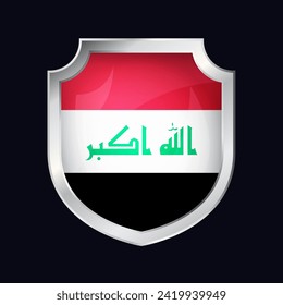 Iraq Silver Shield Flag Icon