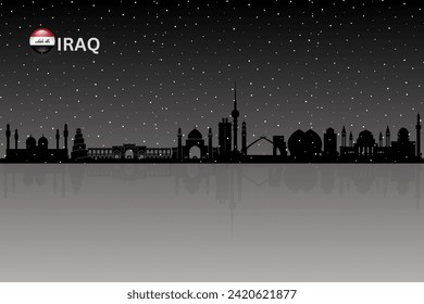 Iraq skyline, Iraq cityscape, Iraq skyscraper buildings vector silhouette. vector illustrator