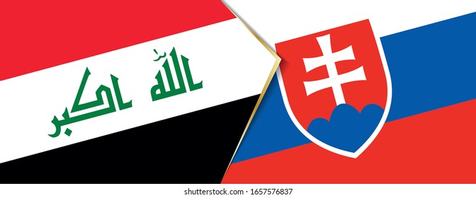 Iraq and Slovakia flags, two vector flags symbol of relationship or confrontation.