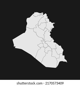 iraq soft white map with black detail and background