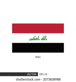 Iraq square flag on white background and specify is vector eps10.