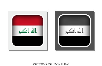 Icono de bandera redondeada cuadrada de Irak