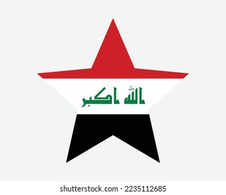 Iraq Star Flag. Iraqi Star Shape Flag. Republic of Iraq Country National Banner Icon Symbol Vector Flat Artwork Graphic Illustration svg