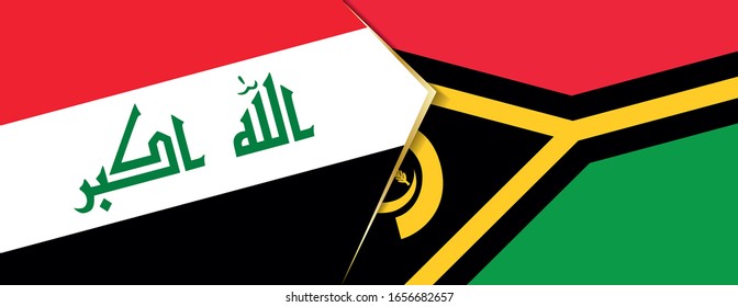 Banderas del Iraq y Vanuatu, dos banderas vectoriales símbolo de relación o enfrentamiento.