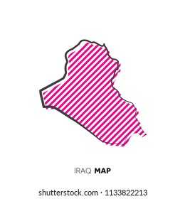 Iraq vector country map. Map outline with dots.