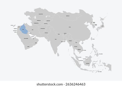 Iraq vector map, Asia map Silhouette isolated on white background. for website layouts, background,education,travel worldwide, map silhouette and earth geography