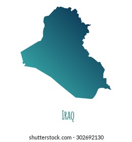 Iraq vector map with color gradient and caption on white background. Can be used as element of your infographics or presentation