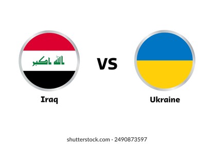 Iraq vs Ukraine match , isolated on white background