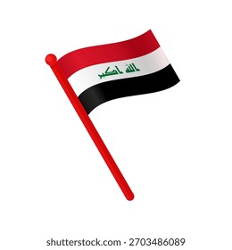 Iraq waving flag isolated vector illustration	