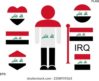 Iraqi flag. Isolated Iraqi flag on white background
