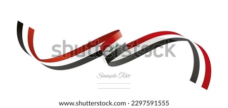 Iraqi flag ribbon vector illustration. Iraq flag ribbon on abstract isolated on white color background