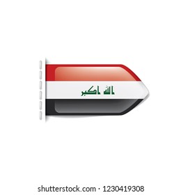 Iraqi flag, vector illustration on a white background