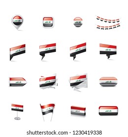 Iraqi flag, vector illustration on a white background