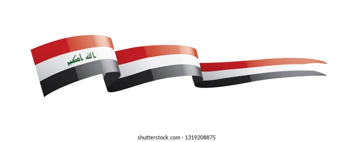 Iraqi flag, vector illustration on a white background