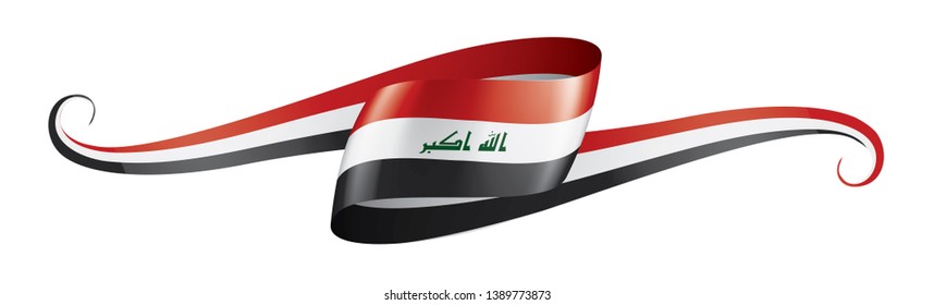 Iraqi flag, vector illustration on a white background