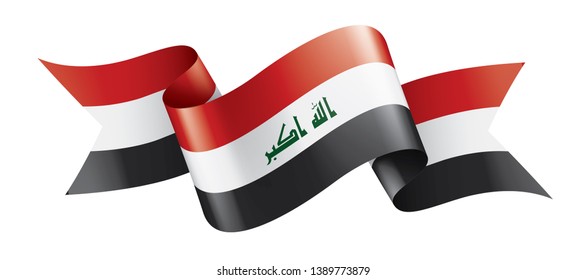 Iraqi flag, vector illustration on a white background