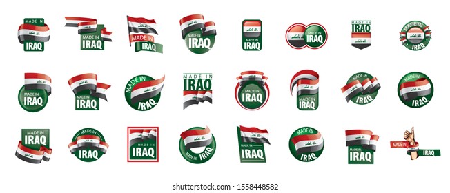 Iraqi flag, vector illustration on a white background