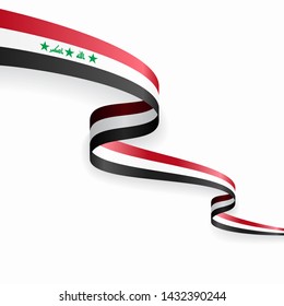 Iraqi flag wavy abstract background. Vector illustration.