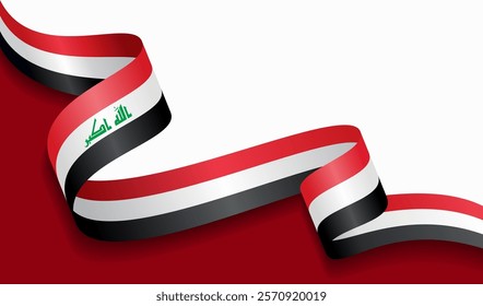 Iraqi flag wavy abstract background. Vector illustration.