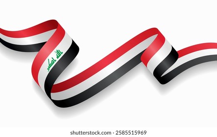 Iraqi flag wavy abstract background. Vector illustration.