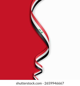 Diseño de fondo abstracto ondulado de bandera iraquí. Ilustración vectorial.