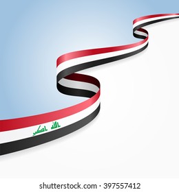 Iraqi flag wavy abstract background. Vector illustration.