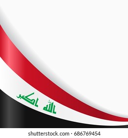 Iraqi flag wavy abstract background. Vector illustration.