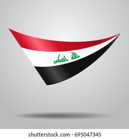 Iraqi flag wavy abstract background. Vector illustration.