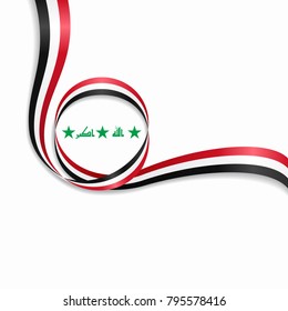 Iraqi flag wavy abstract background. Vector illustration.