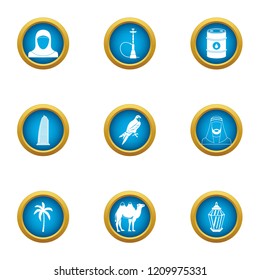 Iraqi icons set. Flat set of 9 iraqi vector icons for web isolated on white background