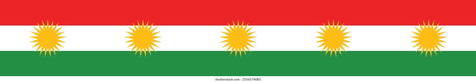 Iraqi Kurdistan flag long banner digital vector illustration