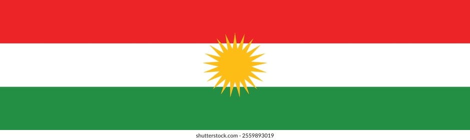 Iraqi Kurdistan flag long banner digital vector illustration