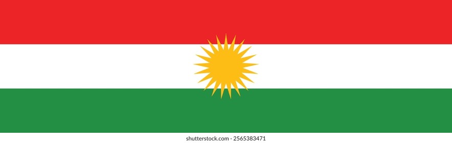 Iraqi Kurdistan flag long banner digital vector illustration